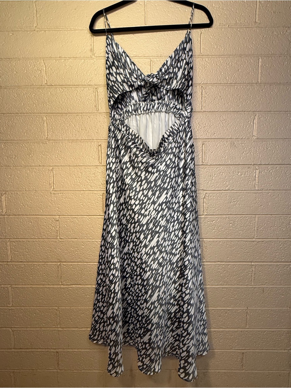 Vici Black and White Cutout Slip Dress